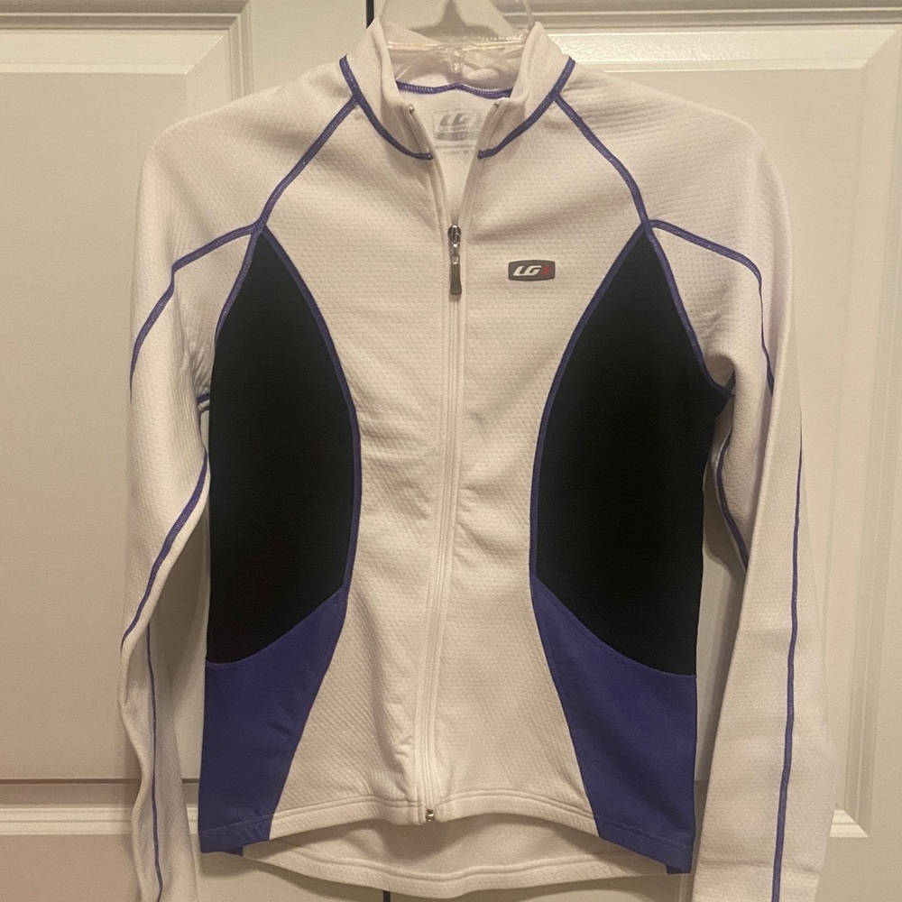 LG Women's White and Purple Jersey Top